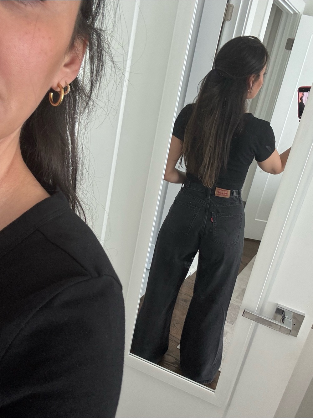 Levi's Black High-Rise Wide Leg Jeans